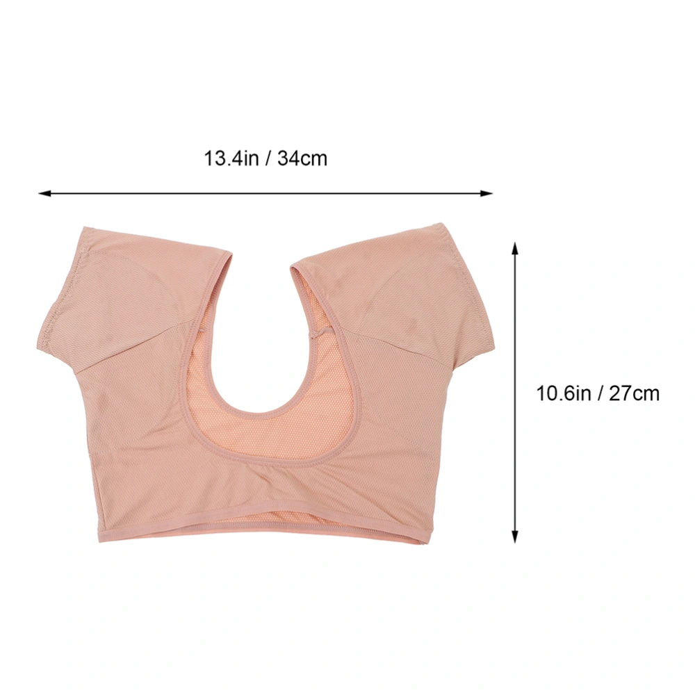 2Pcs Underarm Sweat Pads Vests Sweat-Absorbent Vests Armpit Sweat Pads (Skin Color)