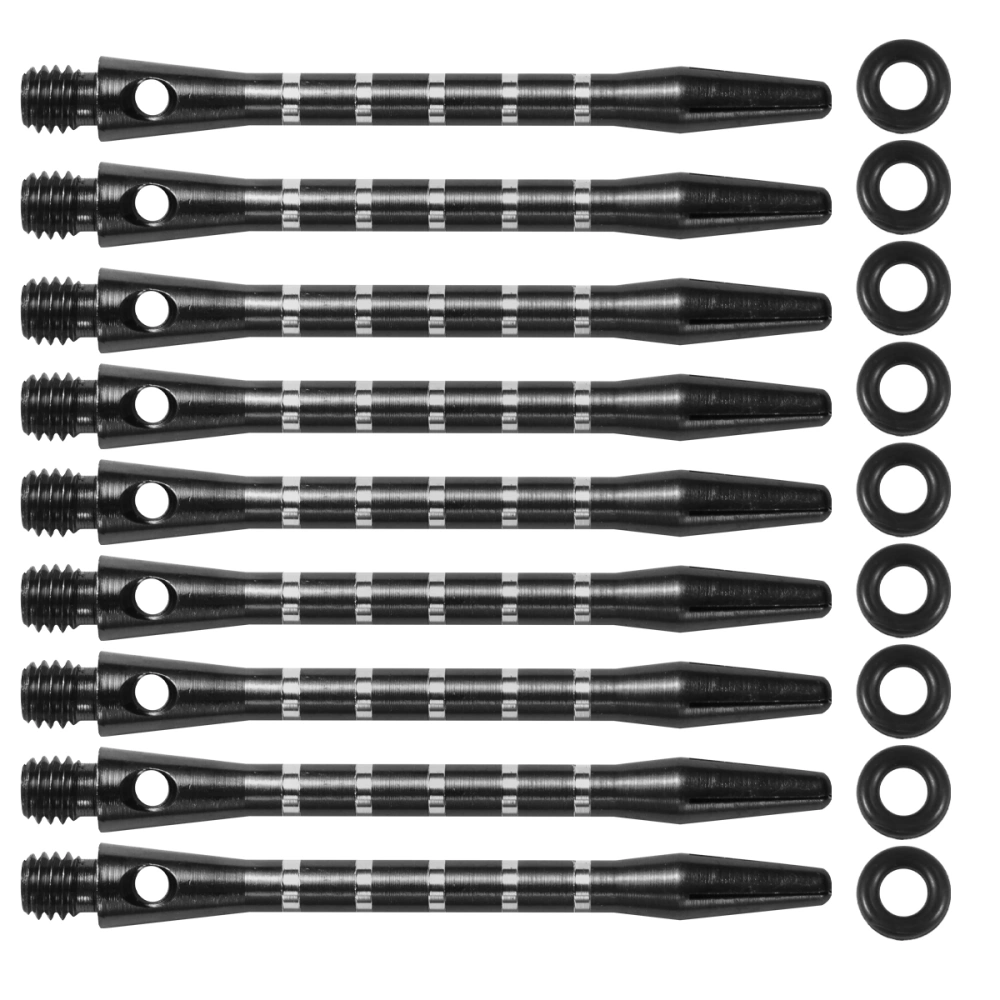 20PCS Standard 2BA Screw Thread Dart Shafts Aluminium Alloy Darts Accessories Metal Stems Alloy Pole Rod with 20PCS Rings (Black)