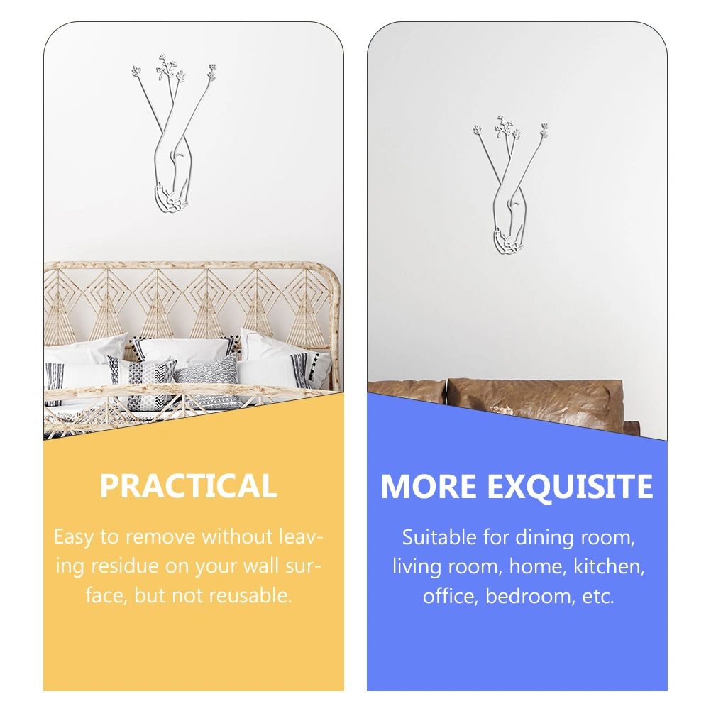 Acrylic Wall Sticker Wall Art Decals 3D Removable Mirror Sticker for Wall Background