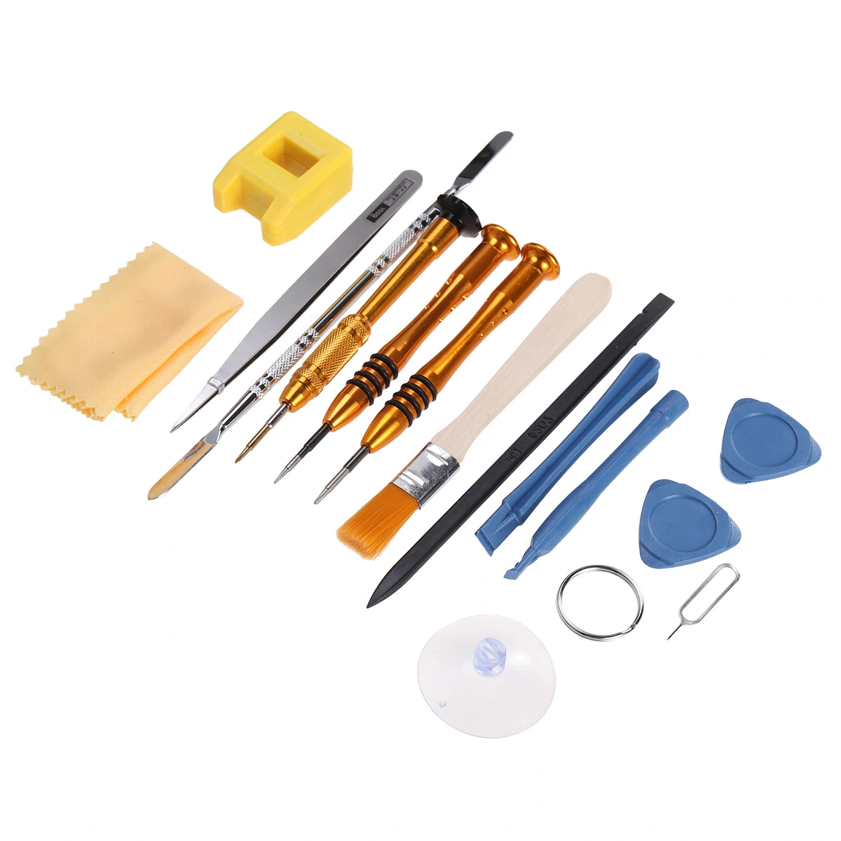 15pcs/Pack Professional Repair Tool Kit Opening Pry Magnetizer Screwdriver Tools Set for iPhone X/ 8 Plus/ 7 Plus/ 7/ 6 Plus/6S / 6/ 5/ 5S/ 5C/ 5/ 4 / 3 /2 / Mini/ iPod/ iTouch