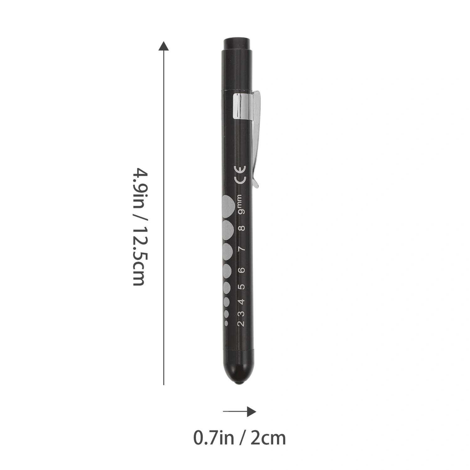 2pcs Medical Pen Light LED Pen Lamp Pupil Checking Light (Black, Silver)