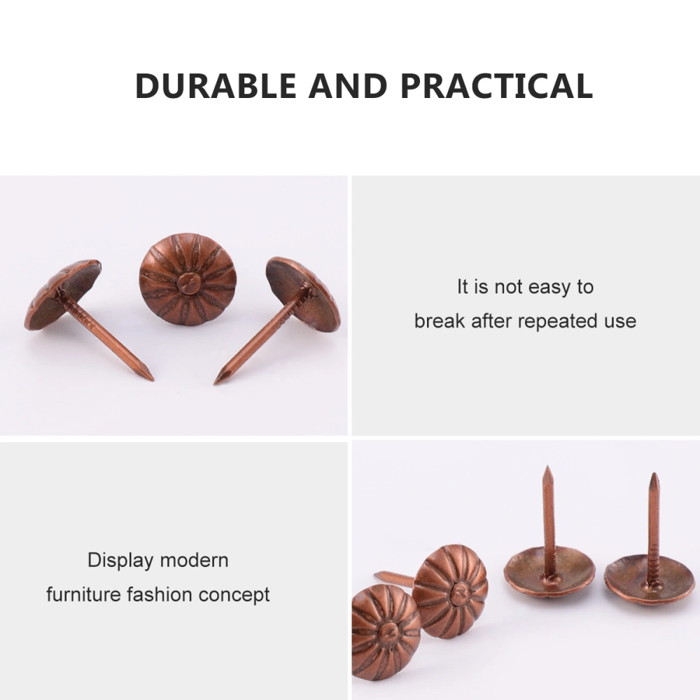 500Pcs 11x17mm Antique Sofa Nails Thumb Tack Furniture Sofa Nails Bubble Nails Door Nail Sofa Shoe Door Decorative Stud Sofa Accessories (Brown)