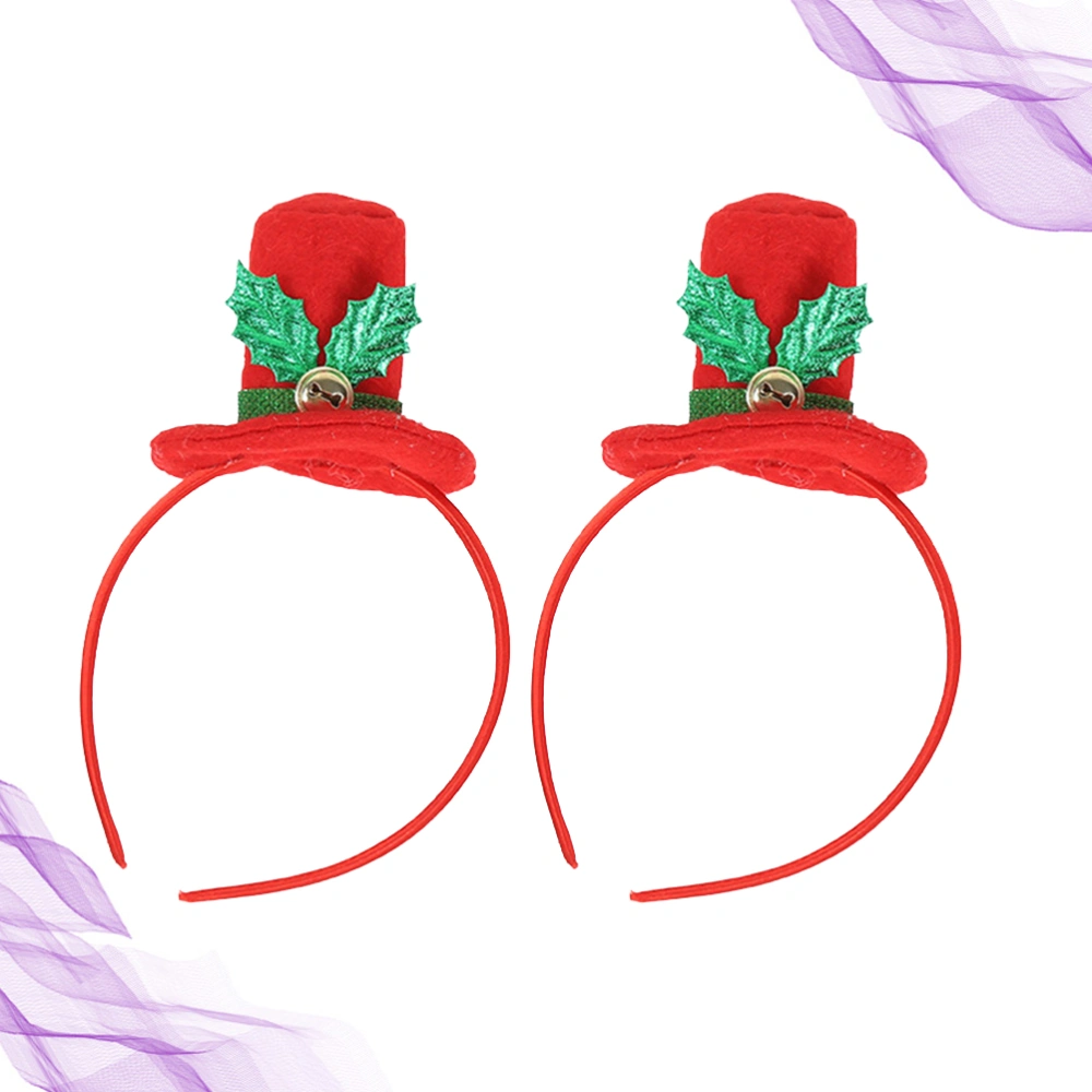 2Pcs Hair Hoops Christmas Themed Hair Band Hat Shape Headband Creative Headdress Headwear Party Supplies