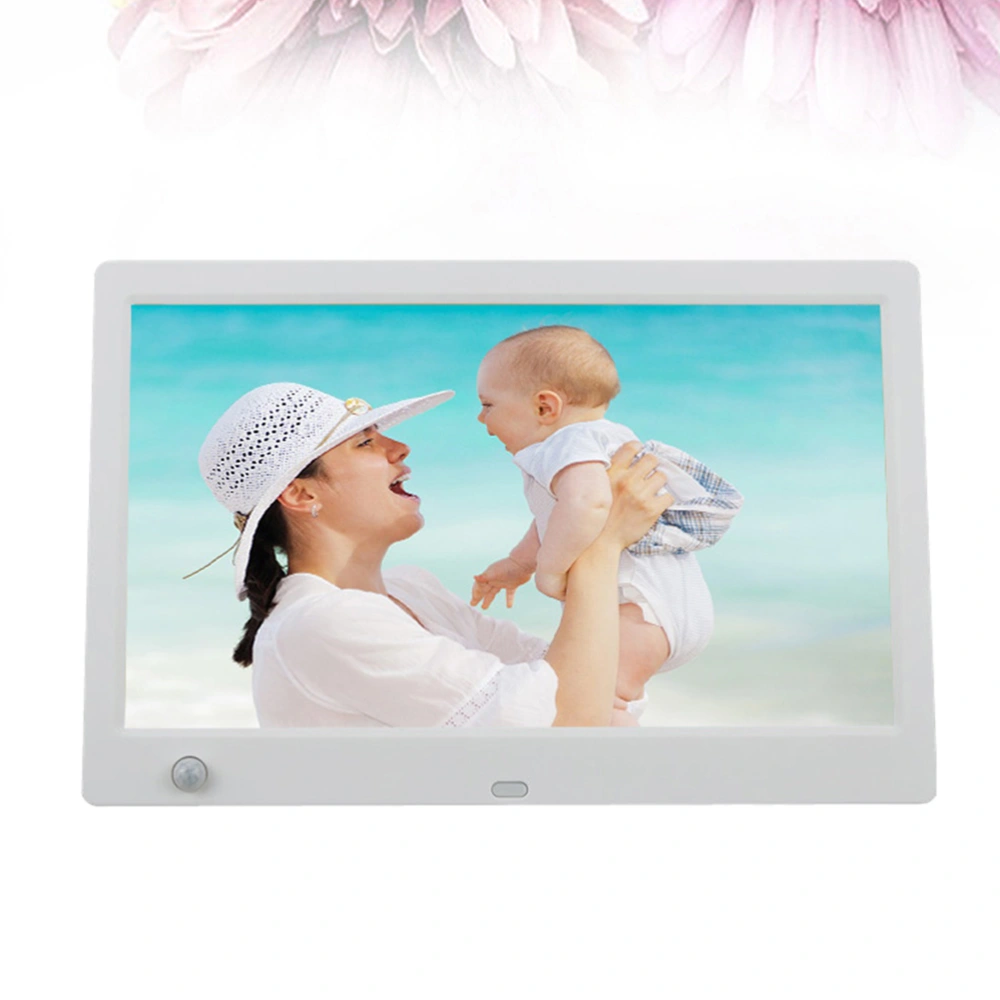 10 Inches Body Induction Digital Photo Frame Electronic Photo Frame White (with EU Plug)