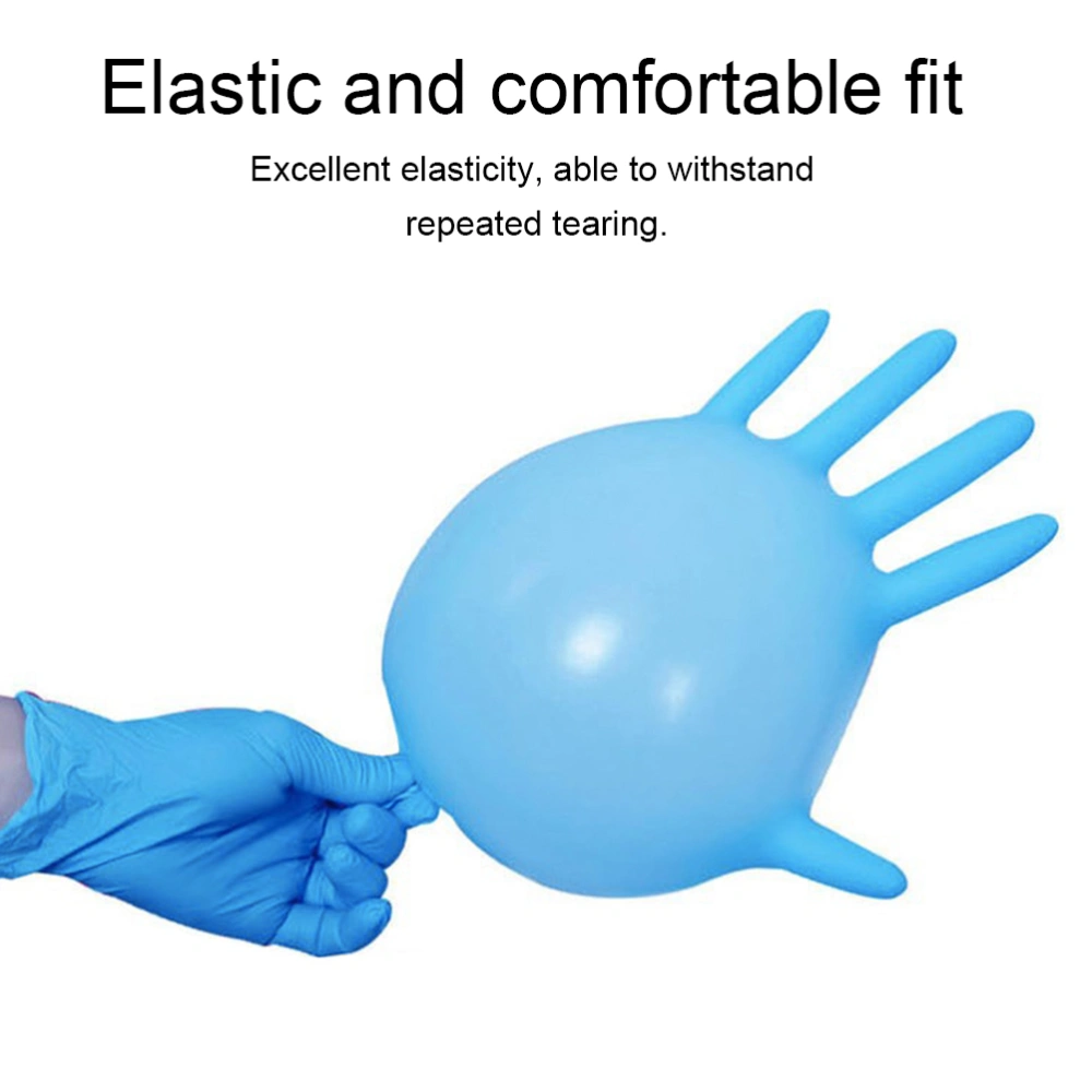 50pcs Disposable Nitrile Gloves Oil Proof Waterproof Multipurpose Cleaning Washing Gloves - Size M (Sky-blue)