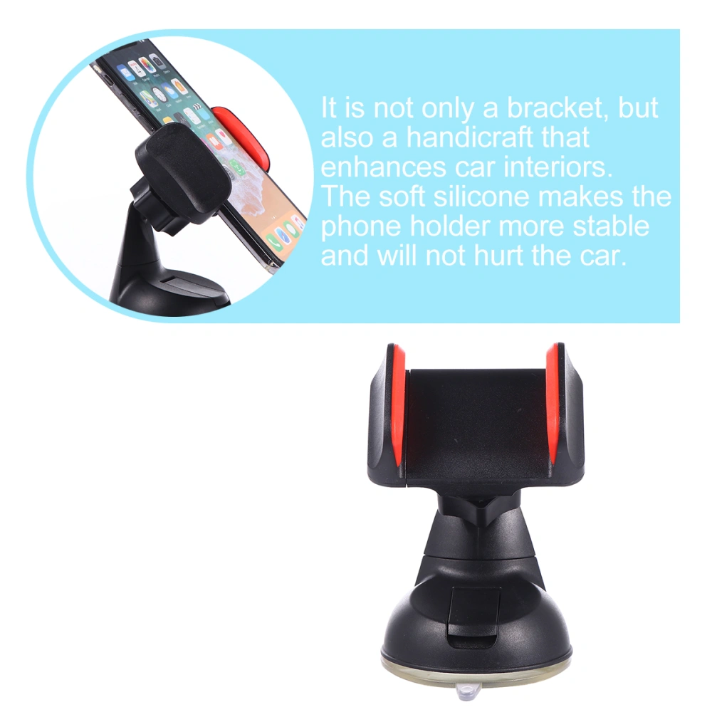 1Pc 360° Rotation Phone Bracket Convenient Navigator Clip Support (Black Red)