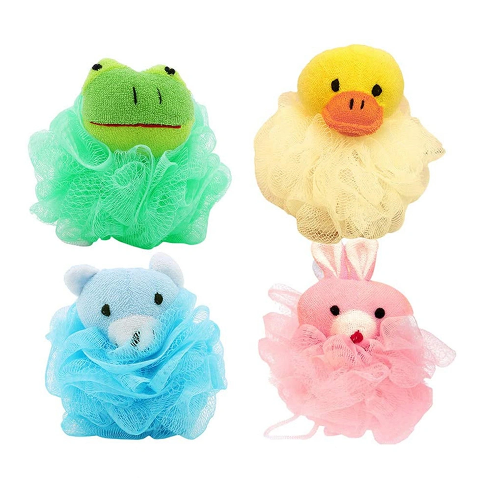 4Pcs Bath Shower Balls Exfoliating Bath Towels for Kids (Assorted Color)