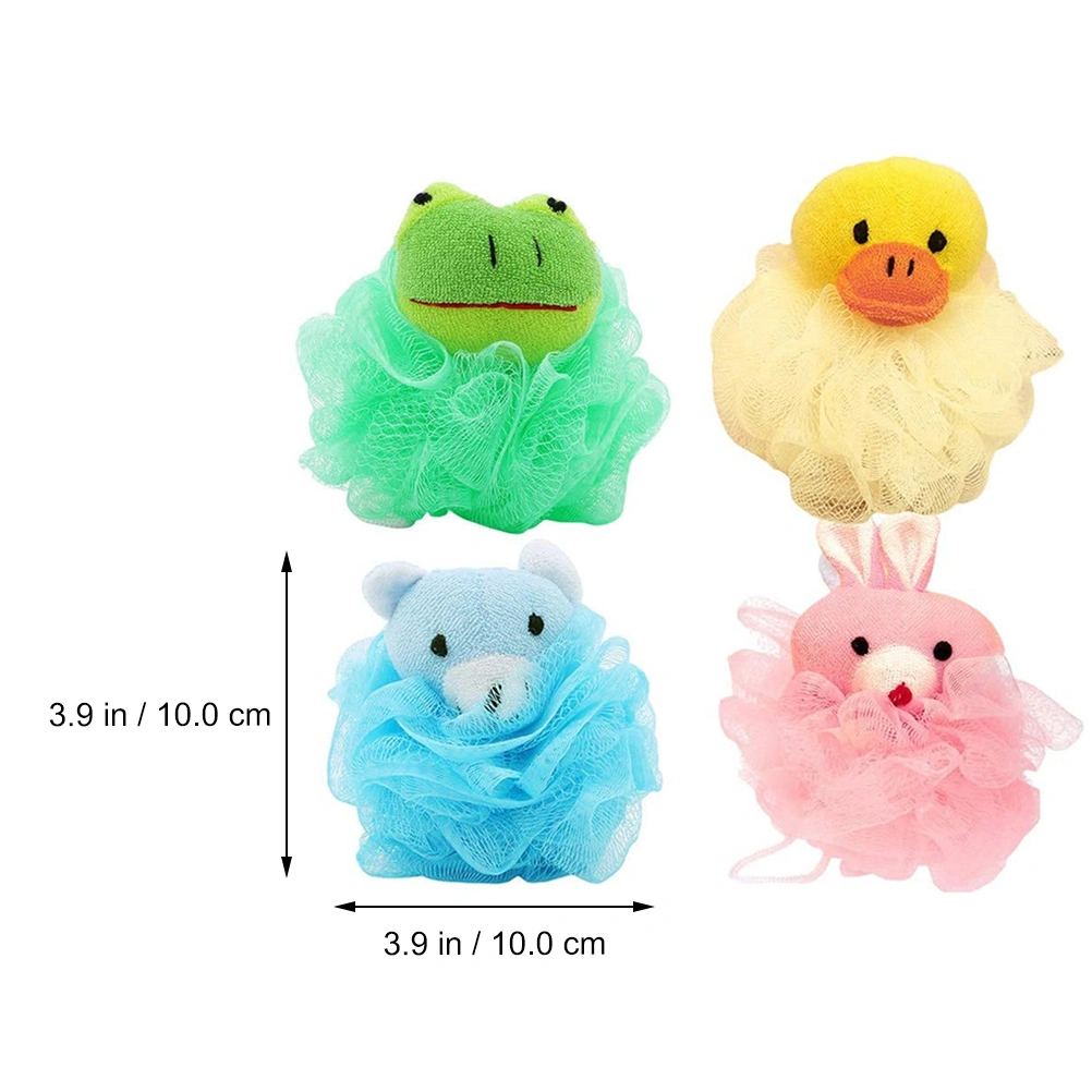 4Pcs Bath Shower Balls Exfoliating Bath Towels for Kids (Assorted Color)