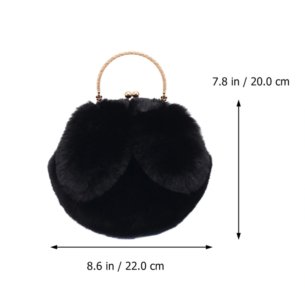 1pc Fashion Plush Rabbit Ear Crossbody Bag Shoulder Bag Chain Bag for Women Girl