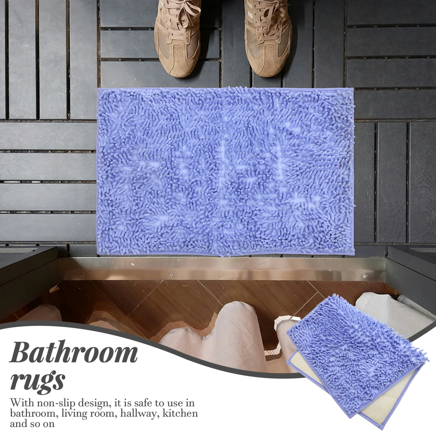 Household Door Mat Anti-skid Bath Rug Water Absorbent Bath Rug Home Accessory