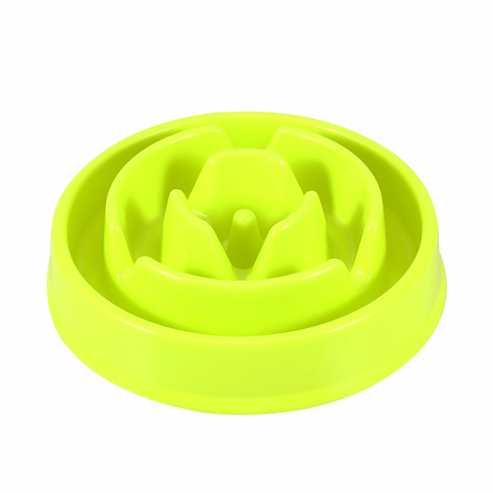 Pet Dog Cat Anti-choke Food Water Bowl Large & Small Animal Food Slow Feeder Flower Bud Design (Green)