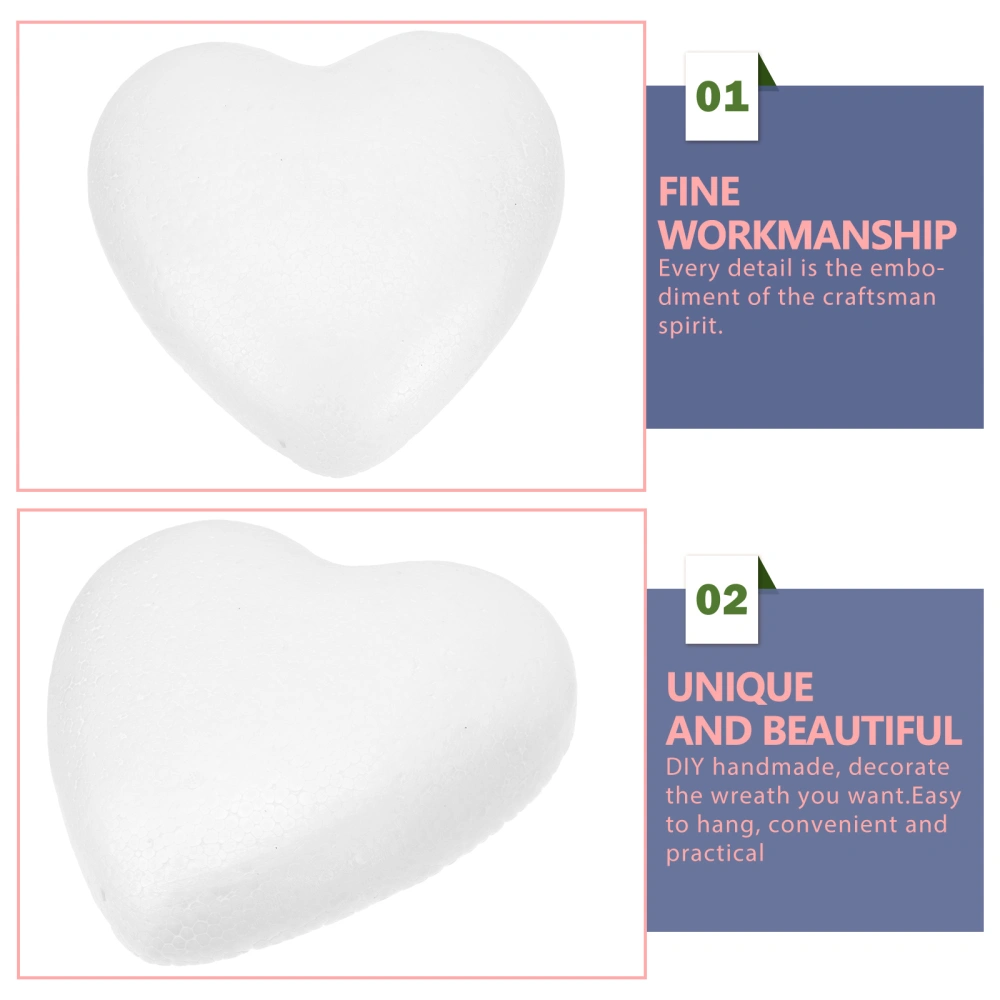 2pcs Valentine's Day Foam Heart Shaped Ornaments for DIY Crafts Making