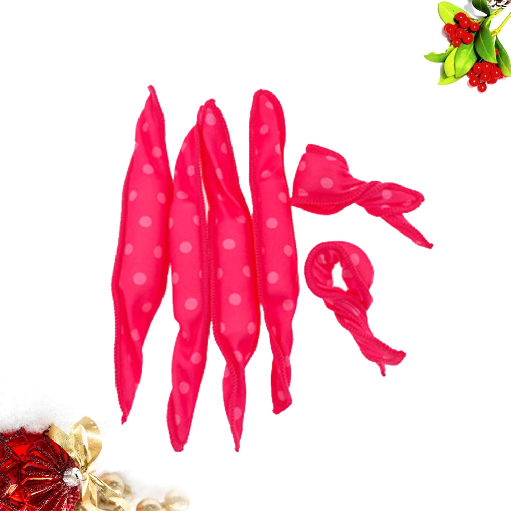 6PCS Adorable Dot Pattern Hair Curler Sponge Hair Rollers Hair Large Wavy Styling DIY Tool