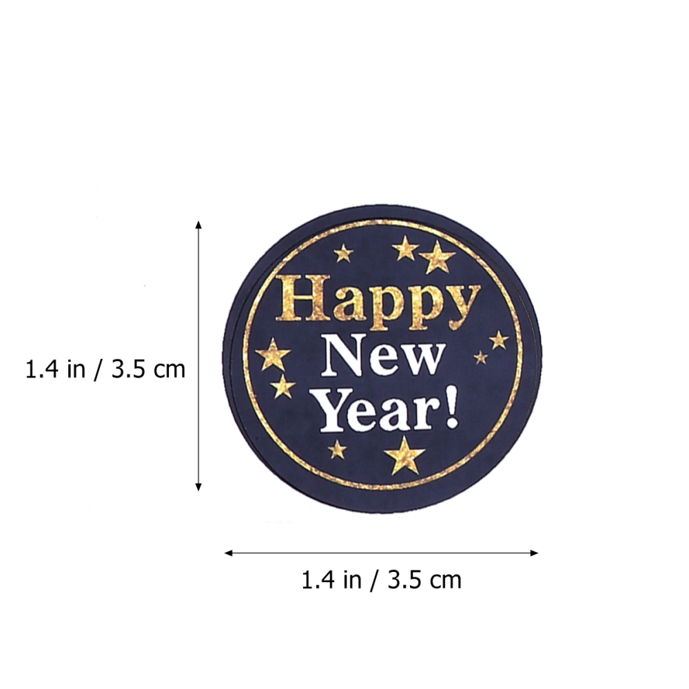 144PCS 2020 HAPPY NEW YEAR Round Black Seal Sticker DIY Cookie Bags Labels Round Adhesive Sealing Baking Packaging Envelope Gift Box Decoration Sticker