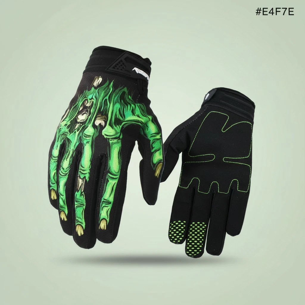 Full Finger Motorcycle Gloves Outdoor Sports Gloves for Cycling Size XL(Green)