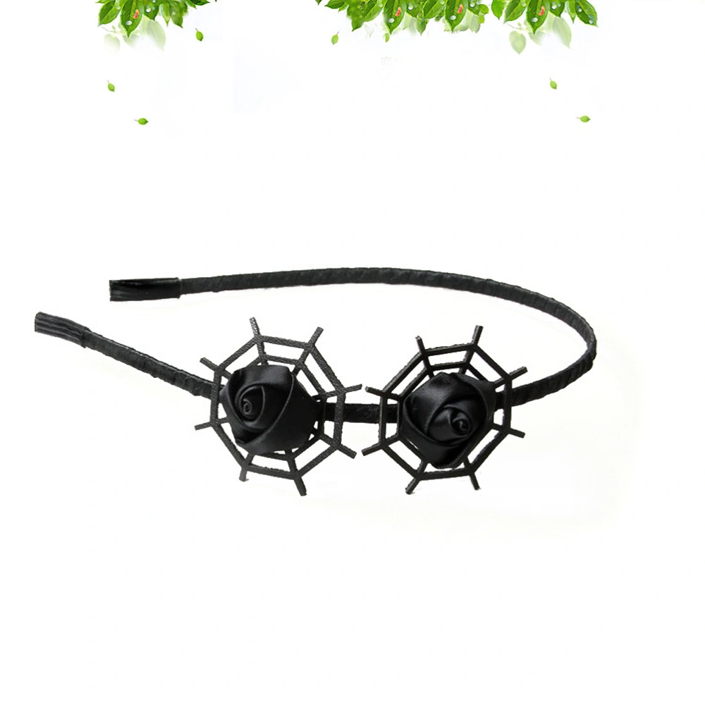 1 PC Halloween Headband Rose Spider Web Hair Hair Clasp Role Playing Props Party Supplies