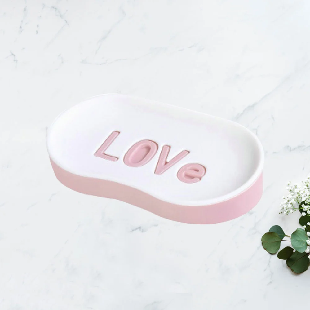 Dual Layer Soap Dish Punch Free Soap Rack Wall Mount Soap Tray Soap Box for Bathroom (Pink)