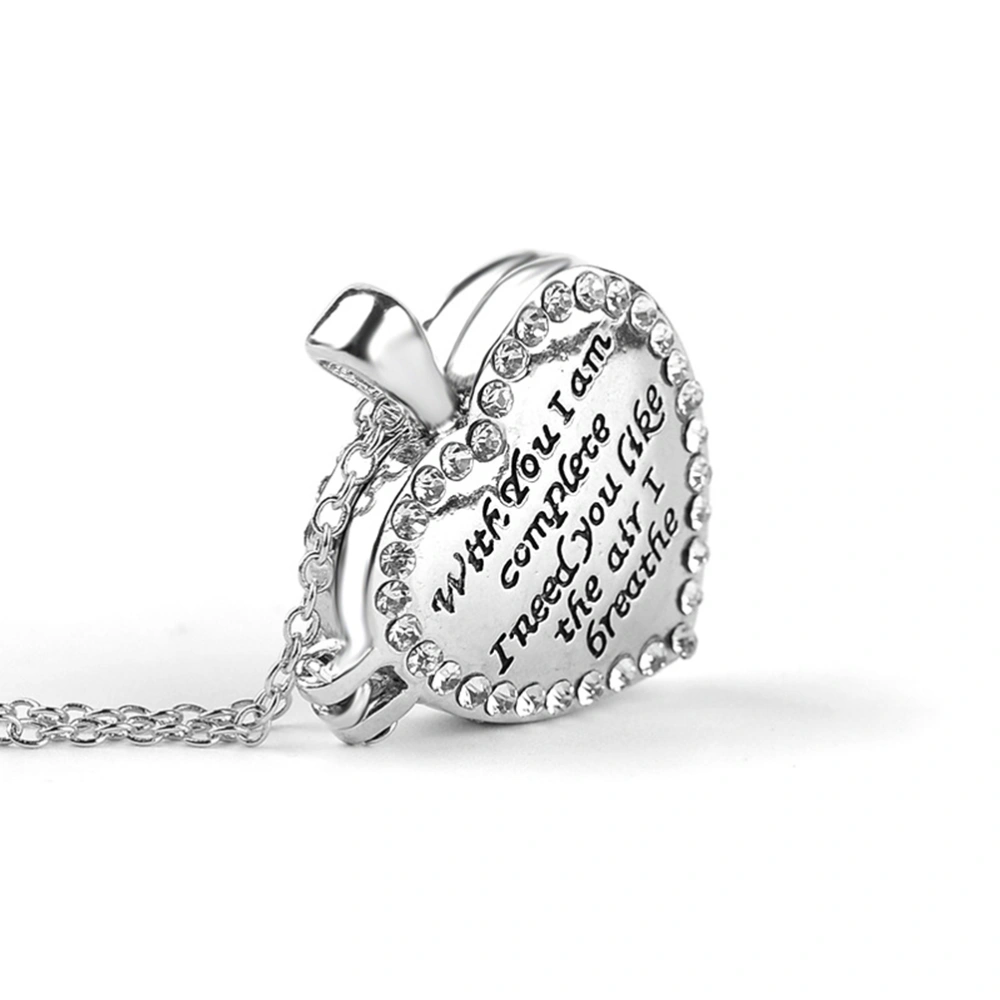 Decorative Pendant Necklace Mother's Day Jewelry Gift Engraved Words Heart Shaped Pendant Charm Necklace (A1350)