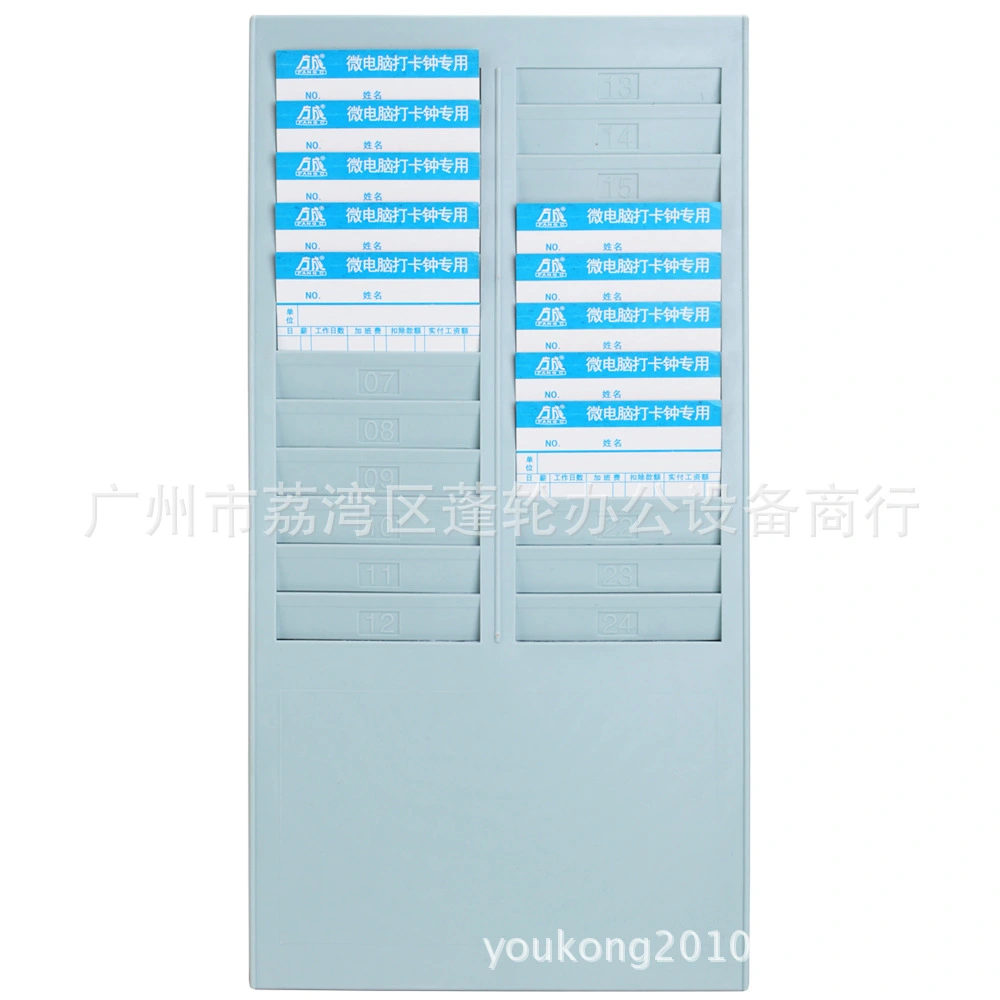 Attendance Cards Rack 24 Pockets Cards Holder Time Cards Rack Slot Rack for Attendance Machine