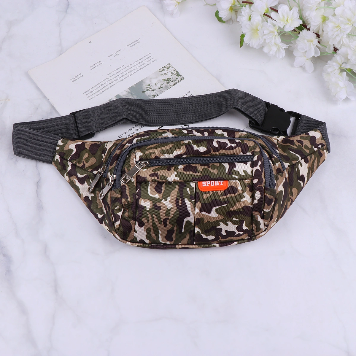 Outdoor Sports Waist Bag Camouflage Fanny Pack Multifunctional Storage Bag Casual Chest Bag for Men Women (Camouflage Nine)