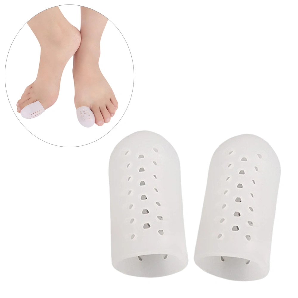 1 Pair Big Toe Protective Cover for Corns Calluses Blister Ingrown Toenail and Reduce Friction (White)