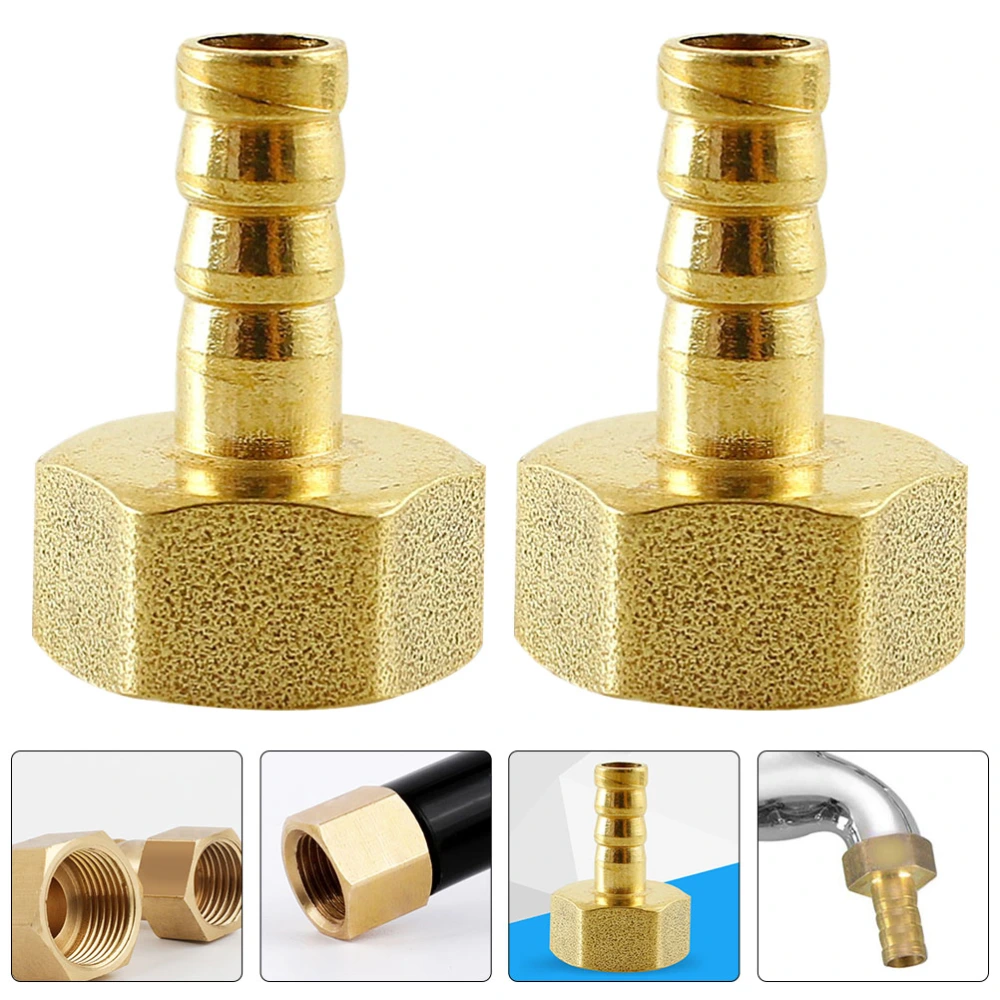 2pcs Pipe Fitting Brass Barb Crimp Pipe Straight Coupling Gas Tank Connector