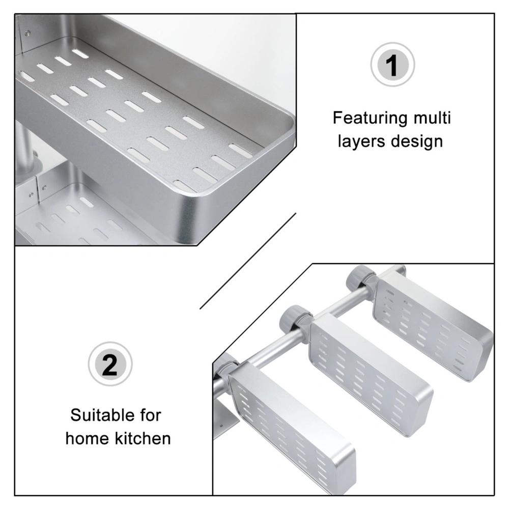 Multi-layers Seasoning Rack Aluminium Sturdy Rack Kitchen Supplies Organizer