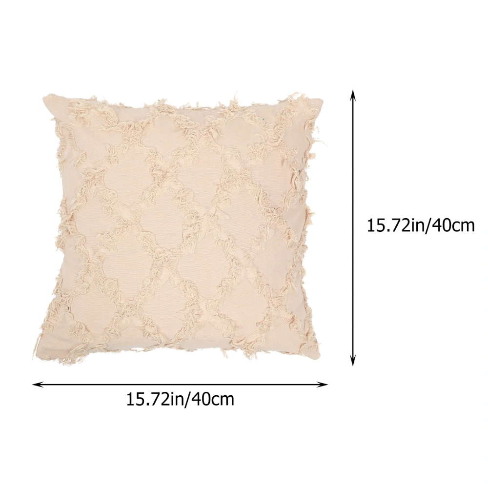 2pcs Diamond Shaped Fringe Pillow Covers Square Throw Pillow Pillowcase