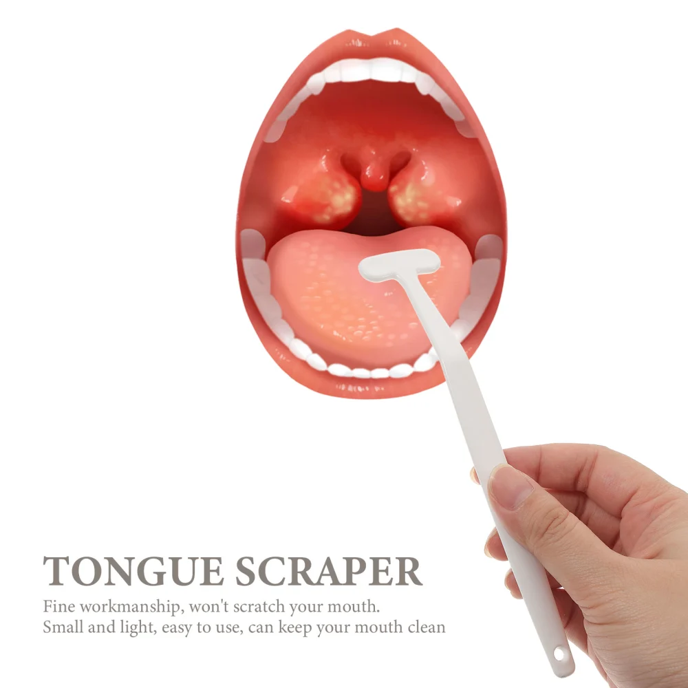 2Pcs Tongue Brushes Tongue Scrapers Portable Tongue Cleaners Household Tongue Cleaning Brushes