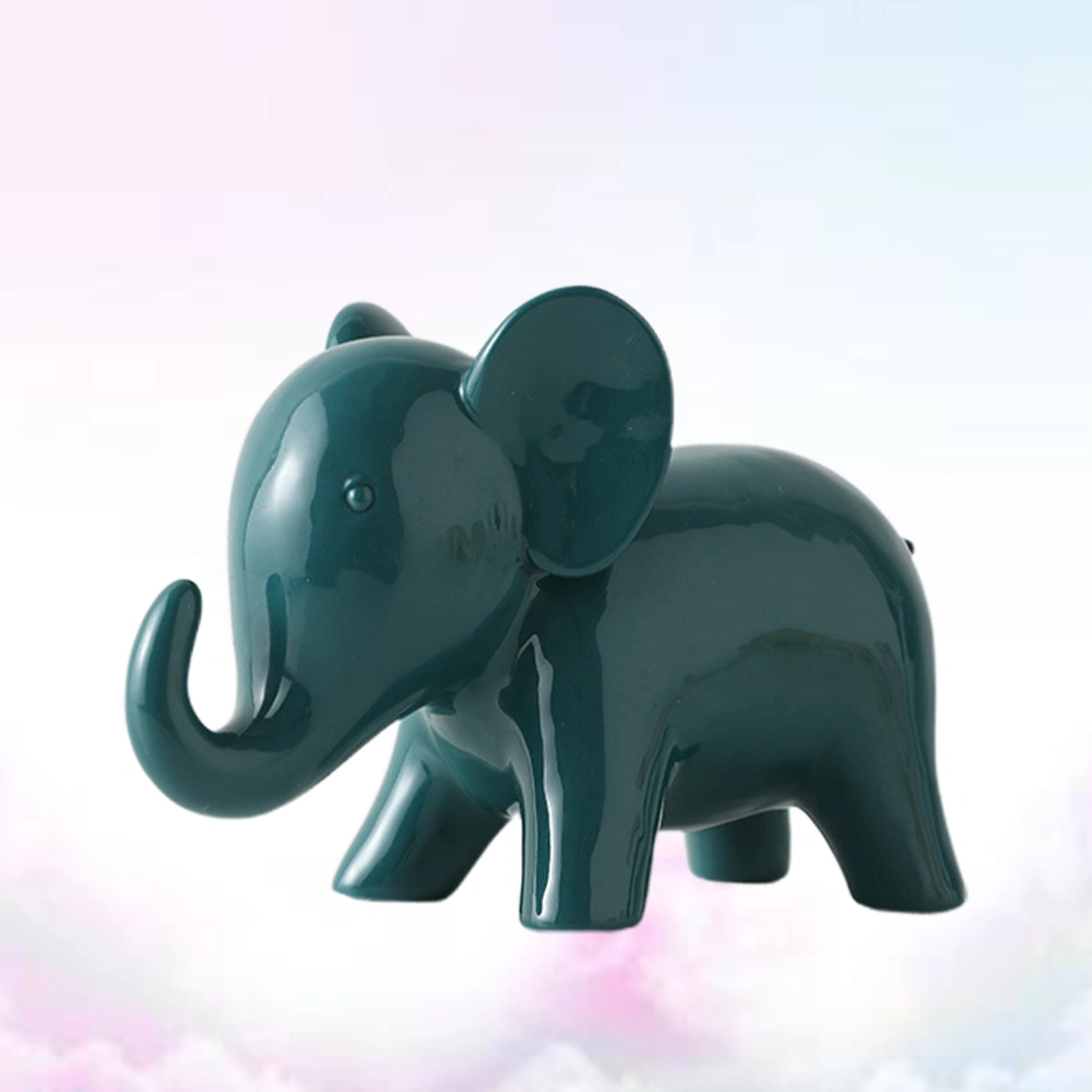 Elephant Shaped Ceramic Crafts Creative Desktop Decoration Home Adornment Green