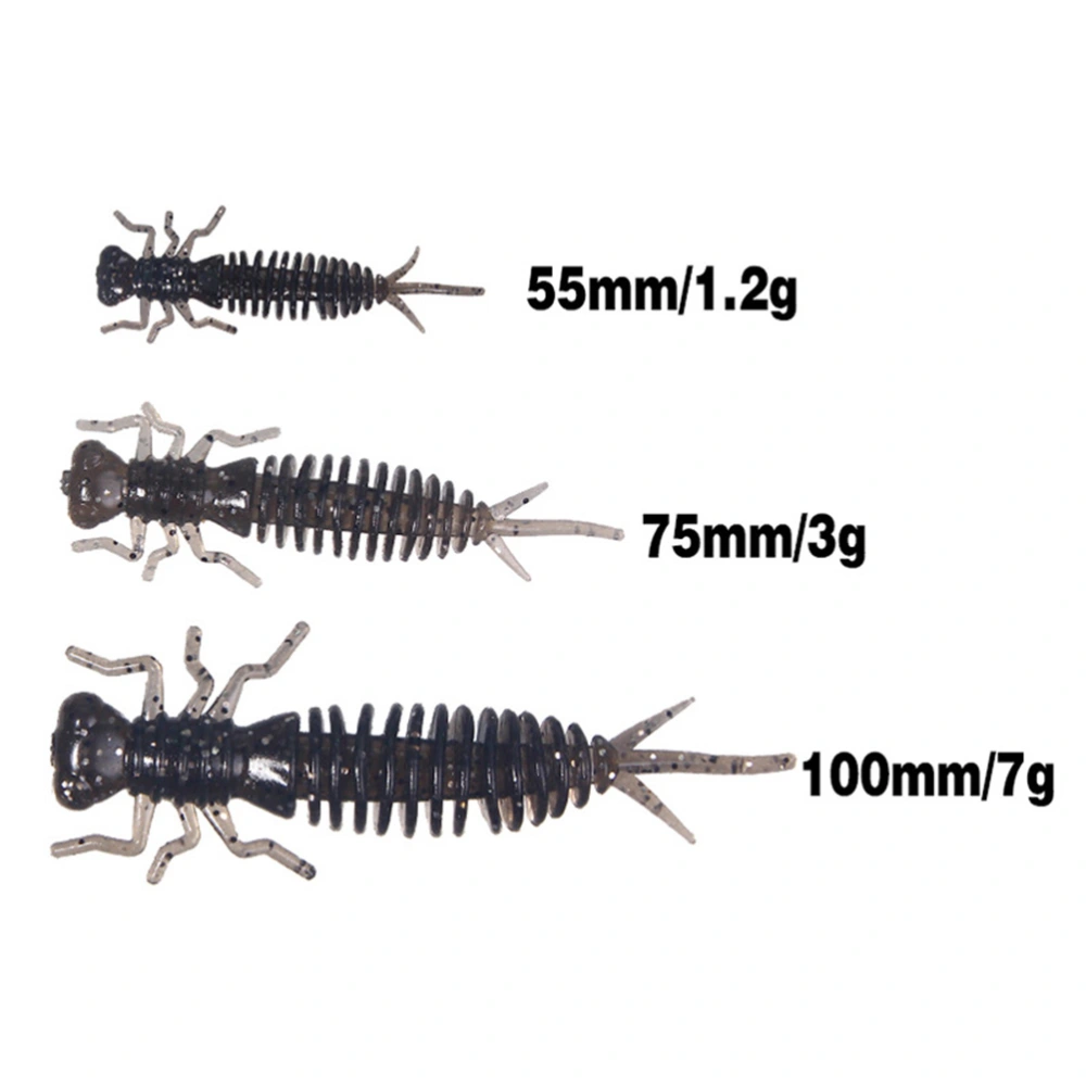 16 Pcs 10CM Insect Bait Simulation Larvae Lure Bait Fake Bait Fishing Lures for Aggresive Target Fish