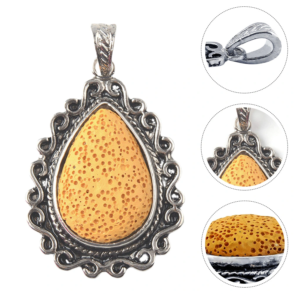 Diy Lava Stone Charm Jewelry Lava Stone Charm Jewelry Pendant Metal Frame Lava Stone Charm