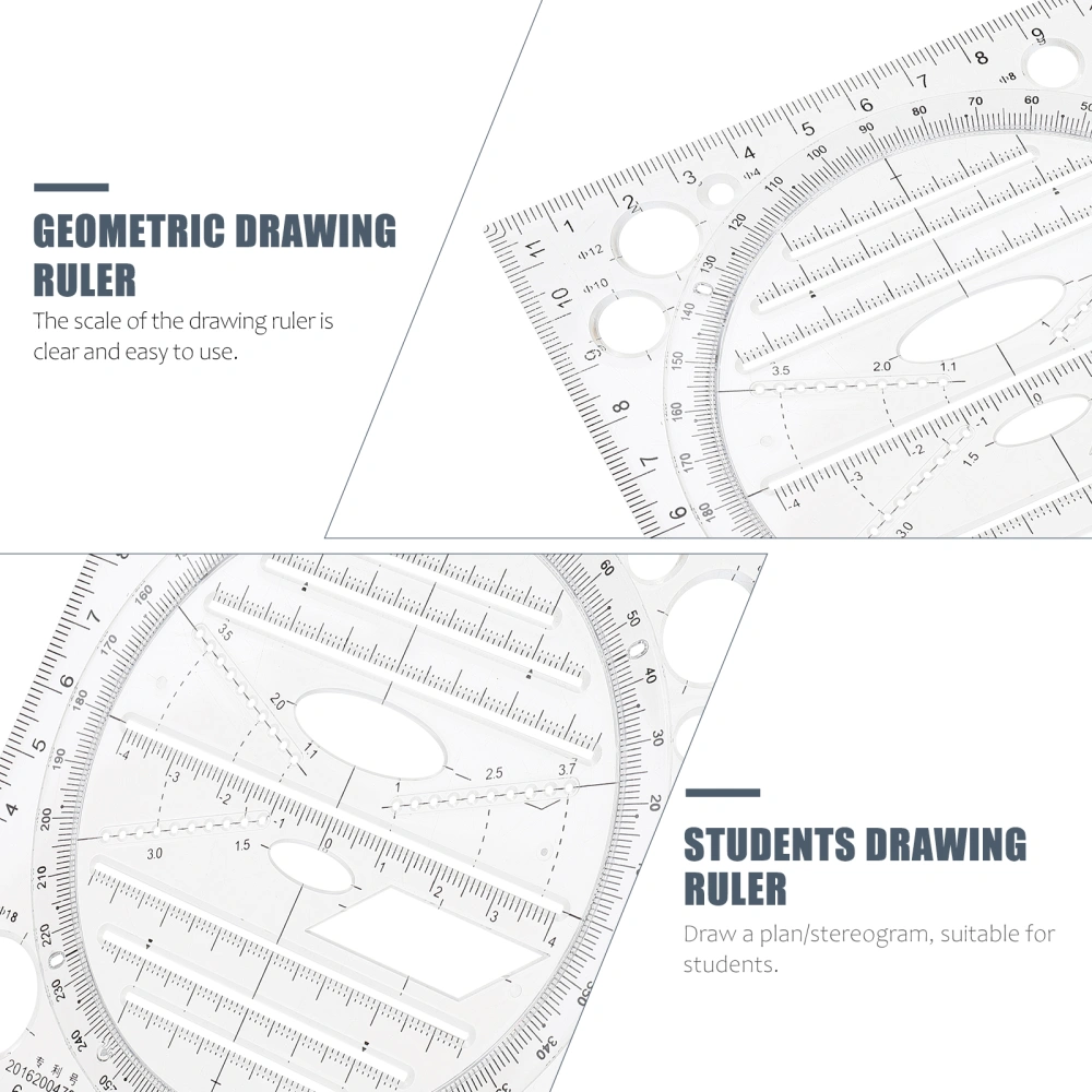 Multifunctional Drawing Ruler Geometric Figure Ruler Hand Copy Activity Ruler