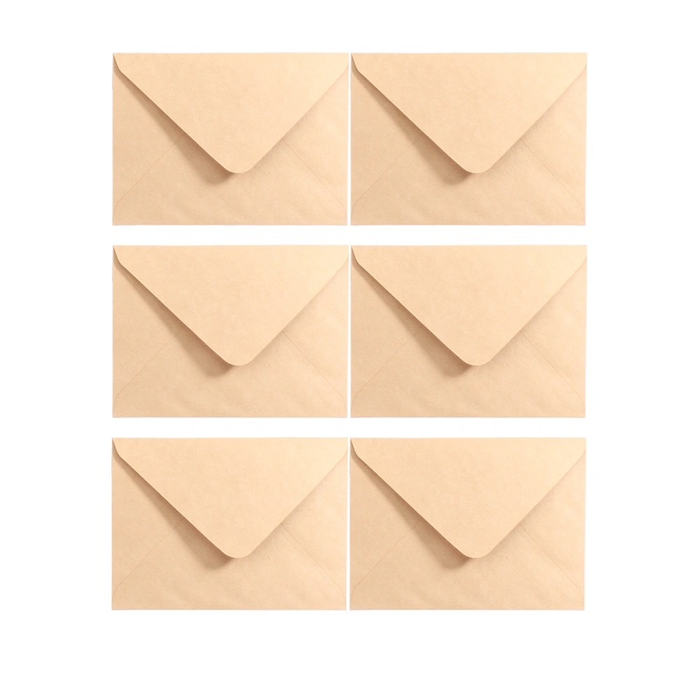 100Pcs Mini Envelopes Blank Stationery Solid Color Envelopes Photo Letter Envelopes for Office School (Buff)