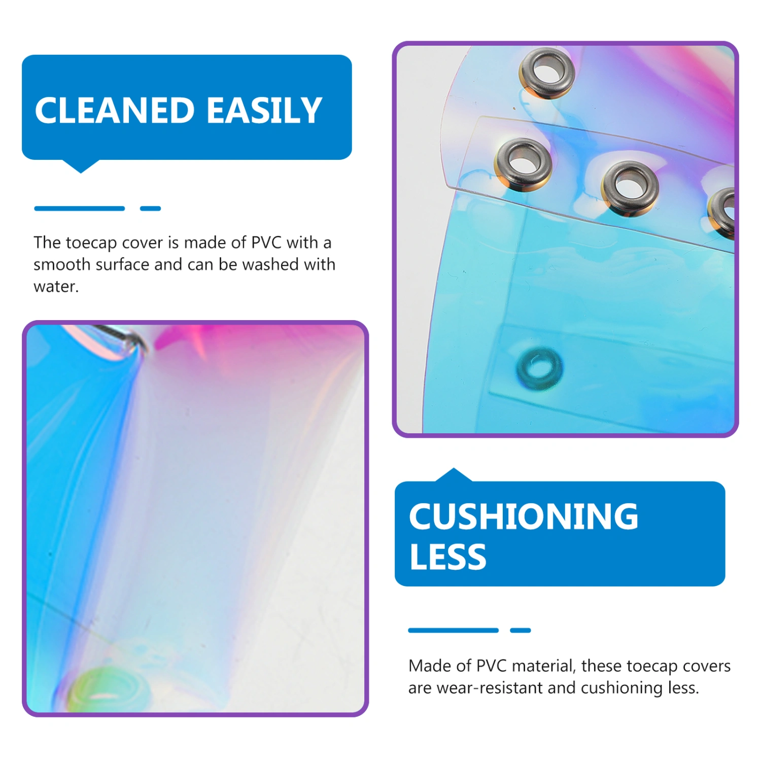 1 Pair of Roller Skates Toecap Protective Cover Skates Head PVC Protectors