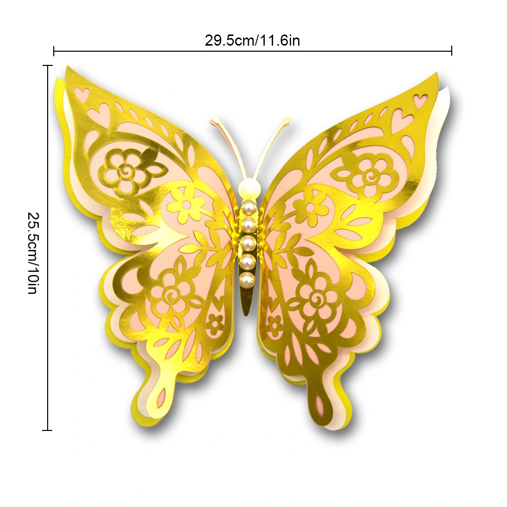 1 Set of Wall Butterfly Sticker Decor 3D Butterfly Decal Wall Art Large Butterfly Sticker Wall Decoration