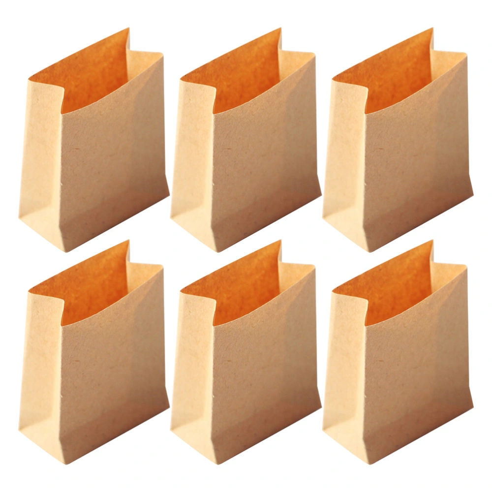 6pcs Dolly House Mini Paper Bags Miniature Baking Bags Mini Shooting Props