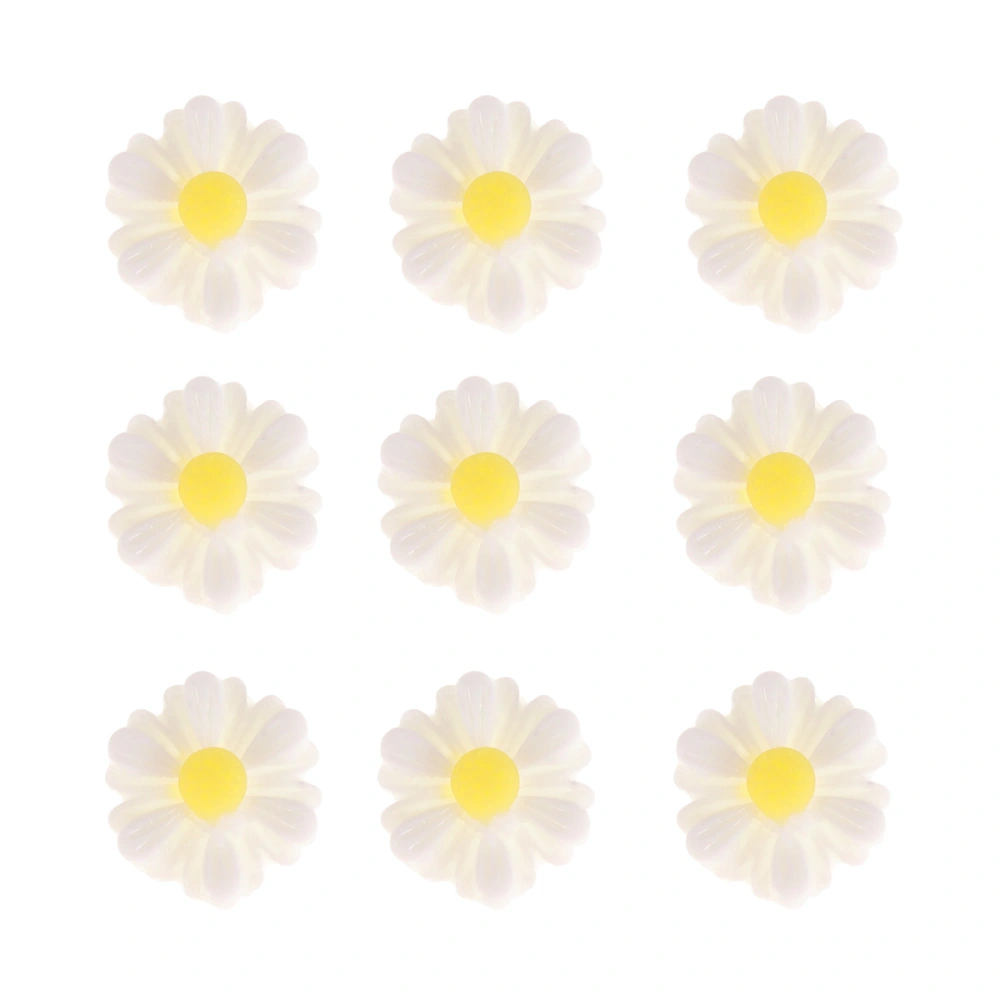 20 Pcs 13mm Plastic Artificial Flowers DIY Daisy Crafts Art Project Accessory (White)