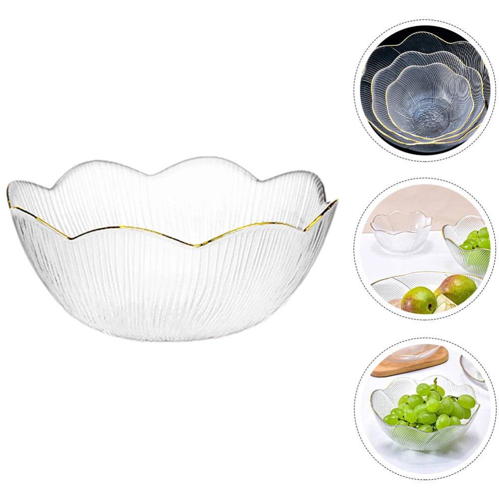 Glass Salad Bowl Glass Mixing Bowl Serving Bowl for Kitchen Prep Fruit Pasta Snack