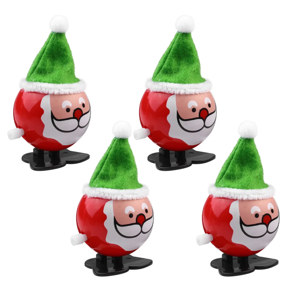 4pcs Christmas Wind-up Toy Santa Gift Toy (Random Color)