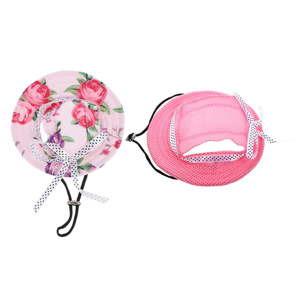 2Pcs Pet Caps Wide Brim Dog Visor Hat Summer Outdoor Dog Sun Protection Hat