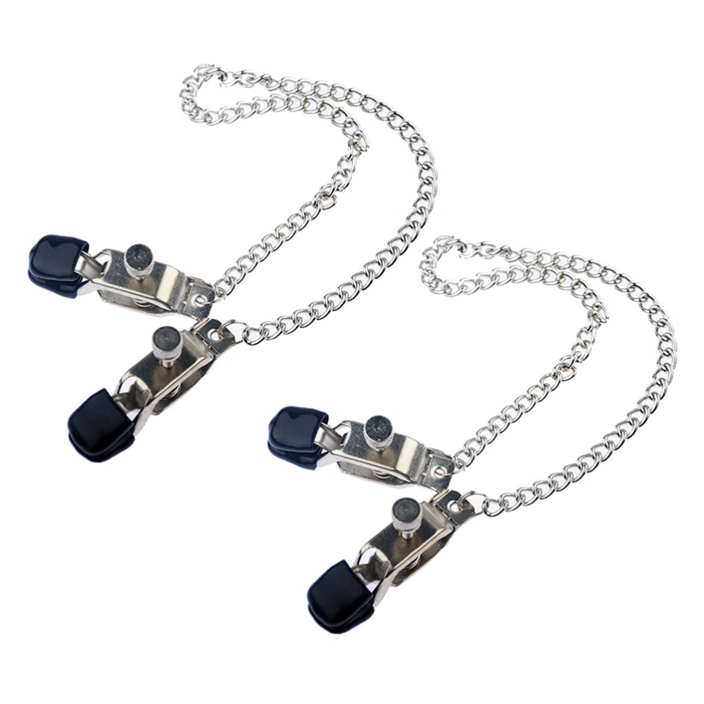 2Pcs SM Chain Clips Flirting Clamps Breast Clamps Adult Sex Toy