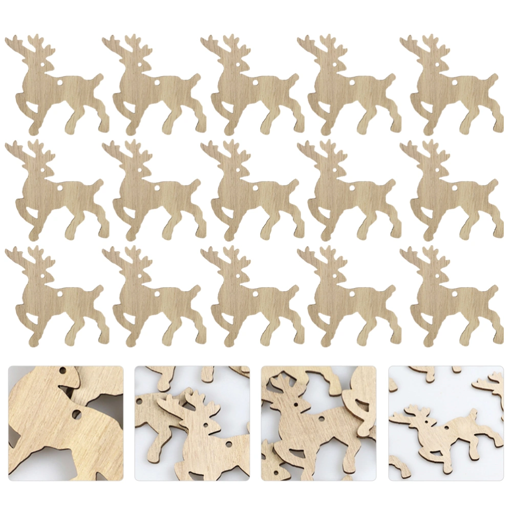 20 Pcs 1 Set Festive Gifts Wooden Crafts Christmas Elk Hanging Ornaments