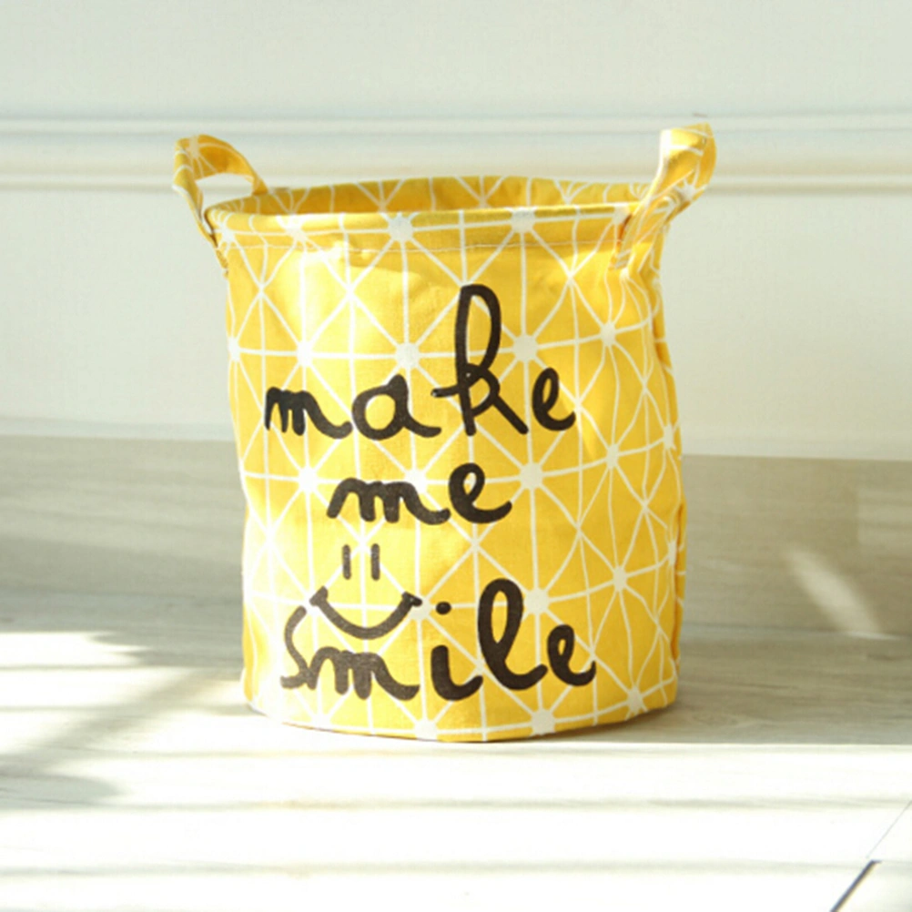 Large Storage Basket Laundry Hamper Folding Toy Storage Containers Organizer Basket - Size M(Yellow)