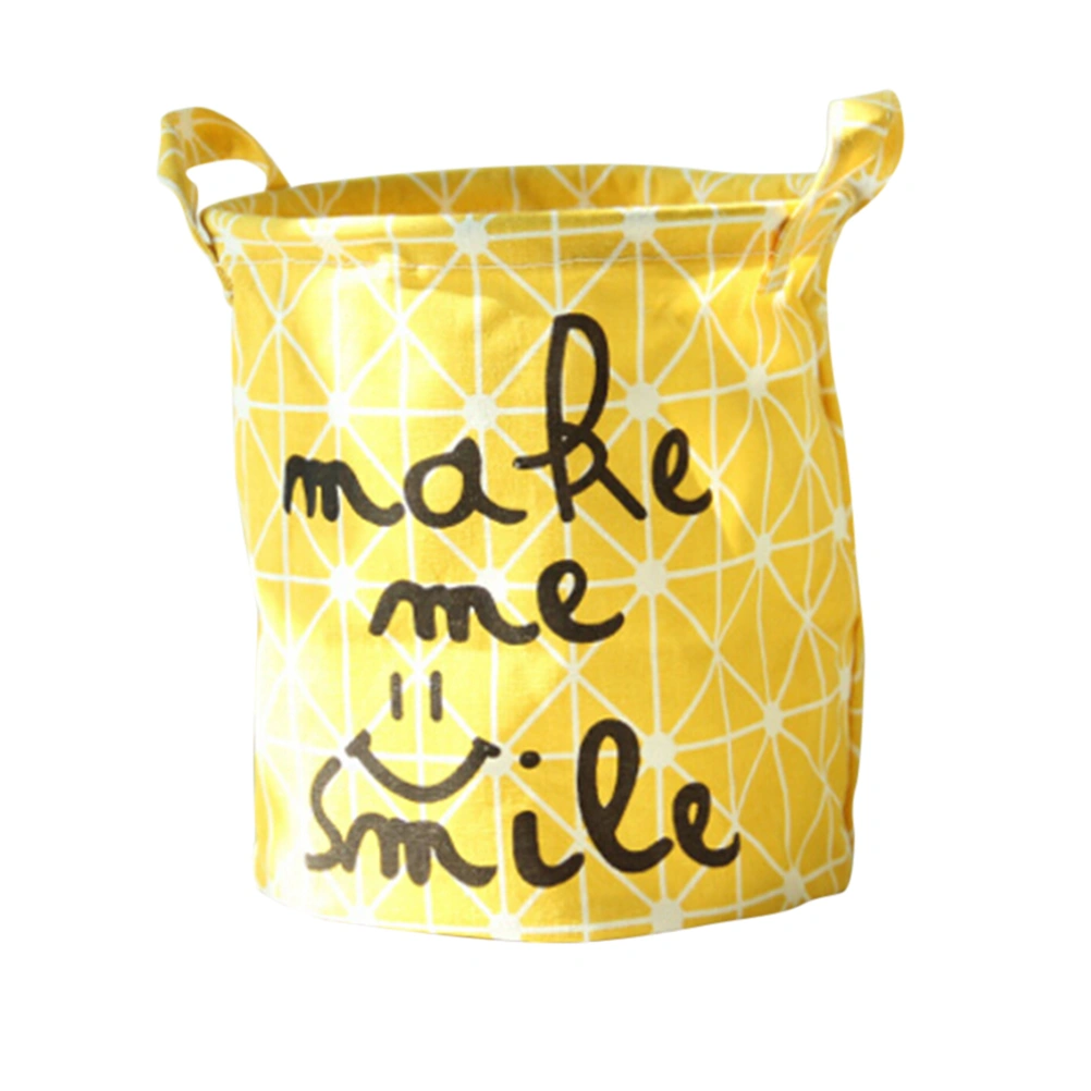 Large Storage Basket Laundry Hamper Folding Toy Storage Containers Organizer Basket - Size M(Yellow)
