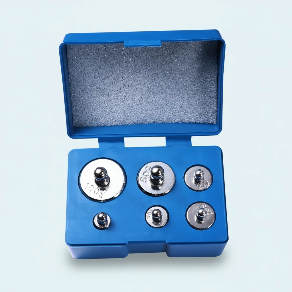 200 Grams Plating Steel Calibration Scale Weight Set Calibration Weights with Tweezers for Digital Balance Scale - 5-100g