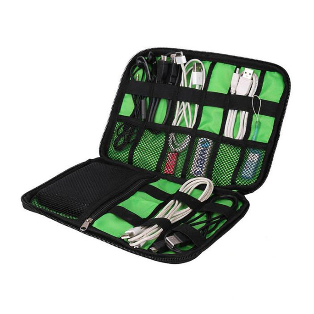 Waterproof 2 Layer USB Cable Storage Bag Electronic Organizer Digital Gadget Case (Royalblue)