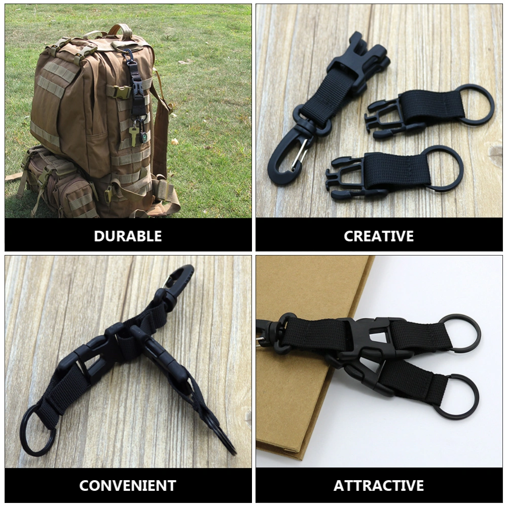 2 Pcs Nylon Webbing Buckles Practical Hiking Keychains Plastic Camping Carabiner