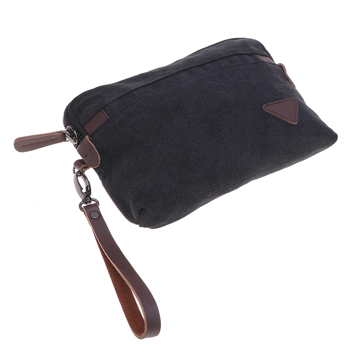 Men Wallet Large Capacity Business Long Zipper Bag Multifunction Wallet Handbag Black