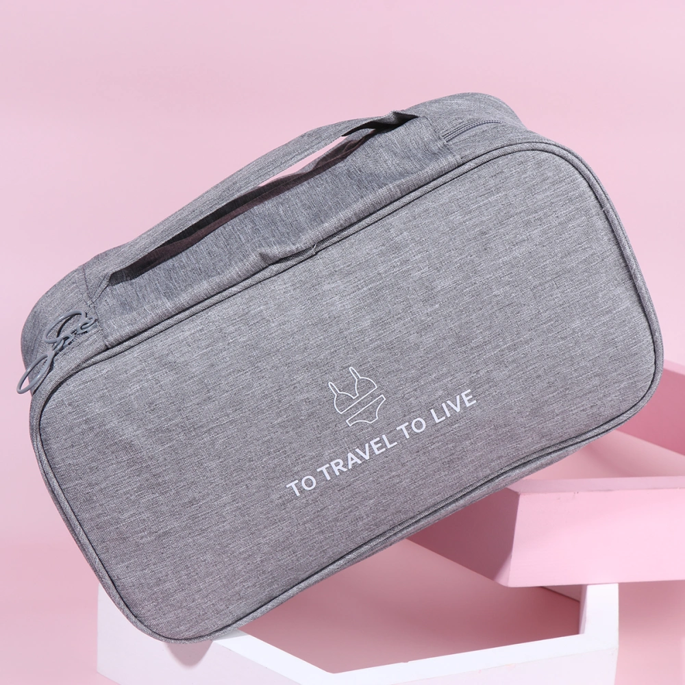 1pc Household Bra Bag Pouch Bag Underwear Briefs Storage Pouch Bag Travel Bag for Women (Grey)